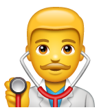 Como o emoji do Homem profissional da saúde é exibido no Whatsapp.