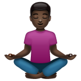 Bagaimana Man in Lotus Position: Dark Skin Tone emoji terlihat di Whatsapp.