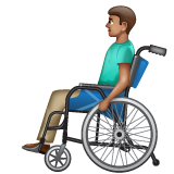 How Man in Manual Wheelchair: Medium Skin Tone emoji looks on Whatsapp.