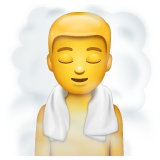 Bagaimana Man in Steamy Room emoji terlihat di Whatsapp.