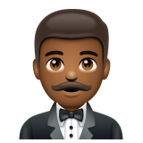 How Man in Tuxedo: Medium-Dark Skin Tone emoji looks on Whatsapp.