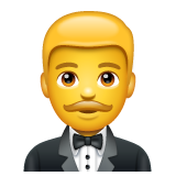 Como o emoji do Homem de smoking é exibido no Whatsapp.