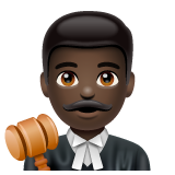 Bagaimana Man Judge: Dark Skin Tone emoji terlihat di Whatsapp.