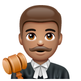 Bagaimana Man Judge: Medium Skin Tone emoji terlihat di Whatsapp.