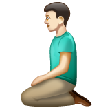 How Man Kneeling: Light Skin Tone emoji looks on Whatsapp.