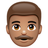 Bagaimana Man: Medium Skin Tone emoji terlihat di Whatsapp.