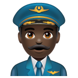 Como o emoji do Piloto de avião homem: pele escura é exibido no Whatsapp.