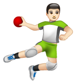 How Man Playing Handball: Light Skin Tone emoji looks on Whatsapp.