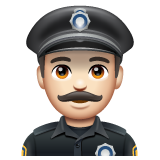 How Man Police Officer: Light Skin Tone emoji looks on Whatsapp.