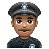 Como o emoji do Policial homem: pele morena é exibido no Whatsapp.