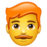 Bagaimana Man: Red Hair emoji terlihat di Whatsapp.