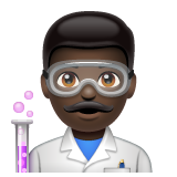 How Man Scientist: Dark Skin Tone emoji looks on Whatsapp.