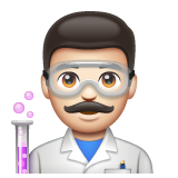 How Man Scientist: Light Skin Tone emoji looks on Whatsapp.