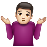Hombre encogido de hombros: tono de piel claro Emoji 🤷🏻‍♂️