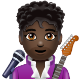 How Man Singer: Dark Skin Tone emoji looks on Whatsapp.