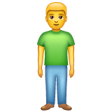 Como o emoji do Homem em pé é exibido no Whatsapp.