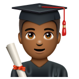 How Man Student: Medium-Dark Skin Tone emoji looks on Whatsapp.