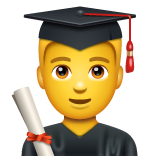 How Man Student emoji looks on Whatsapp.