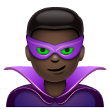 How Man Supervillain: Dark Skin Tone emoji looks on Whatsapp.