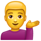 How Man Tipping Hand emoji looks on Whatsapp.