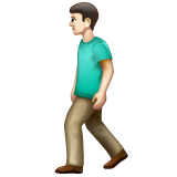 Bagaimana Man Walking: Light Skin Tone emoji terlihat di Whatsapp.