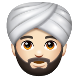 How Man Wearing Turban: Light Skin Tone emoji looks on Whatsapp.