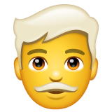 Bagaimana Man: White Hair emoji terlihat di Whatsapp.