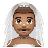 How Man with Veil: Medium Skin Tone emoji looks on Whatsapp.