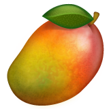 Hvordan Mango emoji ser ut på Whatsapp.