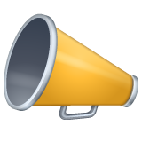 Bagaimana Megaphone emoji terlihat di Whatsapp.