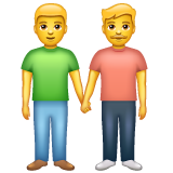 Hoe Mannen hand in hand emoji eruit ziet op Whatsapp.