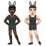 A quoi ressemblent les emoji Hommes avec des oreilles de lapin : peau foncée et peau claire sur Whatsapp.
