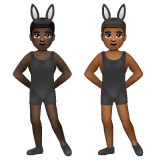 A quoi ressemblent les emoji Hommes avec des oreilles de lapin : peau foncée et peau mate sur Whatsapp.