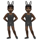 A quoi ressemblent les emoji Hommes avec des oreilles de lapin : peau foncée sur Whatsapp.