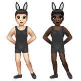 A quoi ressemblent les emoji Hommes avec des oreilles de lapin : peau claire et peau foncée sur Whatsapp.