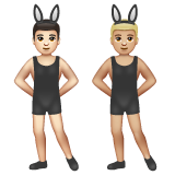 A quoi ressemblent les emoji Hommes avec des oreilles de lapin : peau claire et peau moyennement claire sur Whatsapp.