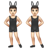 A quoi ressemblent les emoji Hommes avec des oreilles de lapin : peau claire sur Whatsapp.