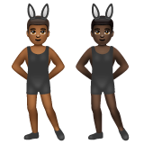 A quoi ressemblent les emoji Hommes avec des oreilles de lapin : peau mate et peau foncée sur Whatsapp.