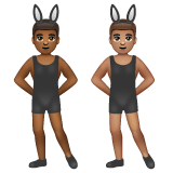 A quoi ressemblent les emoji Hommes avec des oreilles de lapin : peau mate et peau légèrement mate sur Whatsapp.