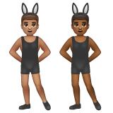 A quoi ressemblent les emoji Hommes avec des oreilles de lapin : peau légèrement mate et peau mate sur Whatsapp.