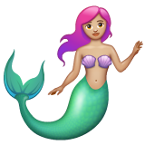 How Mermaid: Medium-Light Skin Tone emoji looks on Whatsapp.