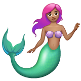 How Mermaid: Medium Skin Tone emoji looks on Whatsapp.