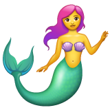 How Merperson emoji looks on Whatsapp.