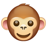 How Monkey Face emoji looks on Whatsapp.