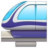 Hoe Monorail emoji eruit ziet op Whatsapp.