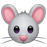 Bagaimana Mouse Face emoji terlihat di Whatsapp.