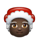 Bagaimana Mrs. Claus: Dark Skin Tone emoji terlihat di Whatsapp.