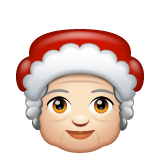 How Mrs. Claus: Light Skin Tone emoji looks on Whatsapp.