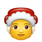 Bagaimana Mrs. Claus emoji terlihat di Whatsapp.