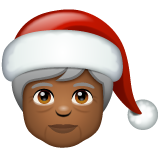 Wie Weihnachtsperson: mitteldunkle Hautfarbe Emoji auf Whatsapp aussieht.